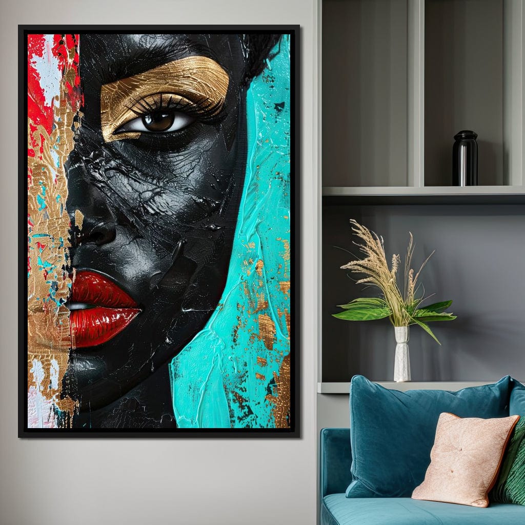 Golden Gaze of Mystery Canvas Wall Art