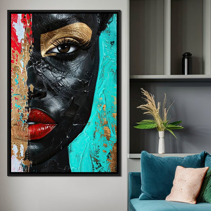 Golden Gaze of Mystery Canvas Wall Art