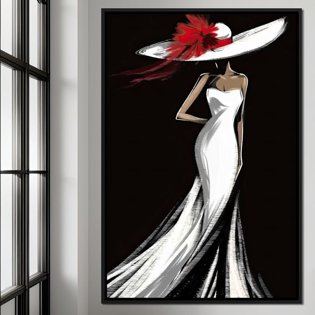 The White Dress - Elegant Nocturne Silhouette Canvas Wall Art