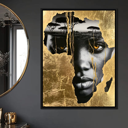 Ancestral Roots Emerging From Gilded Soil Canvas Wall Art