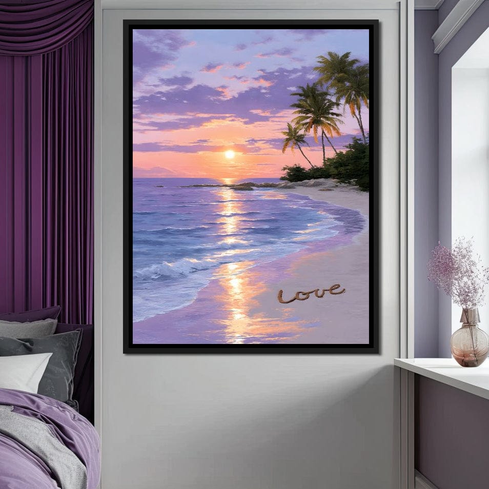 Tropical Dusk Serenity Love Canvas Wall Art
