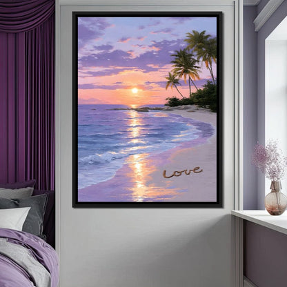 Tropical Dusk Serenity Love Canvas Wall Art