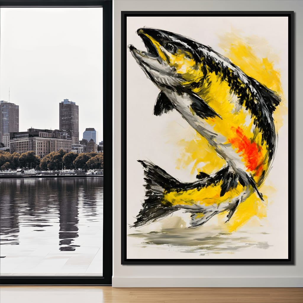 Golden Leap Towards The Morning Sun Canvas Wall Art