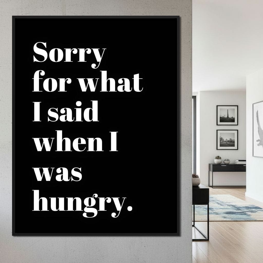 Apology Before Snacks Take Over Canvas Wall Art