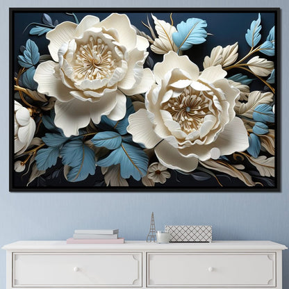 Lovely White Roses Canvas Wall Art