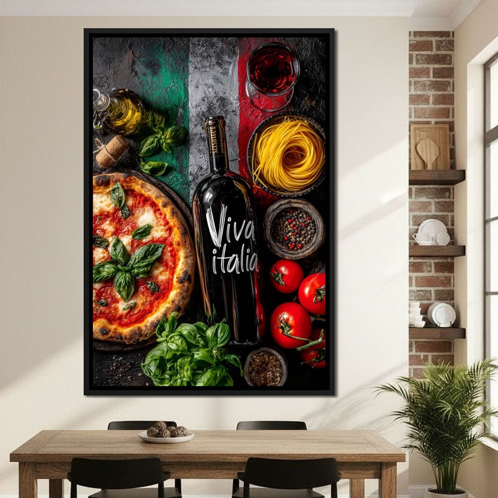 Italian Feast Still Life Canvas Wall Art