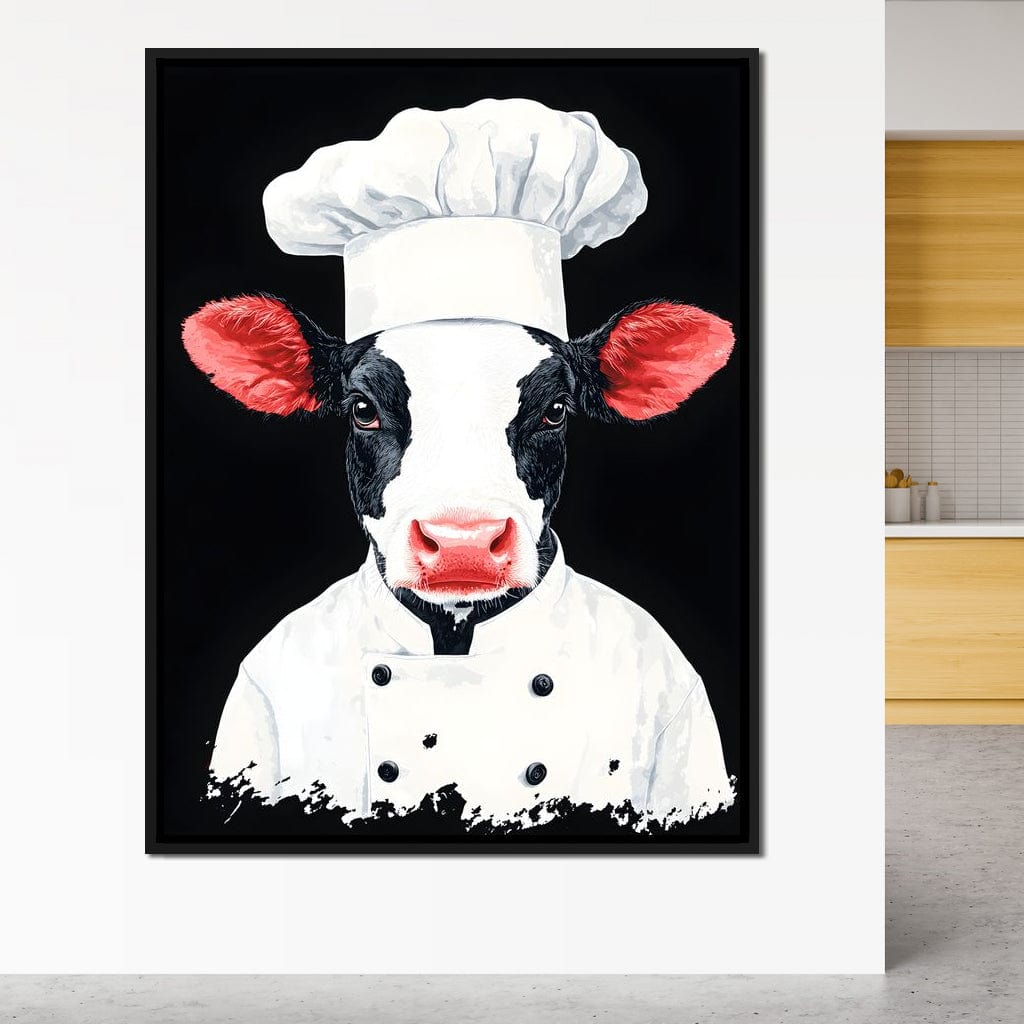 Bovine Culinary Chef Canvas Wall Art
