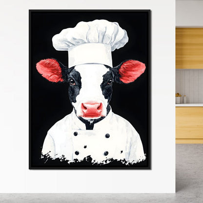 Bovine Culinary Chef Canvas Wall Art