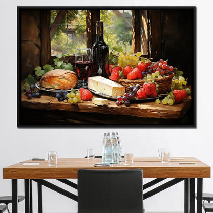 Fruit Cheese Wine 1 Canvas Wall Art