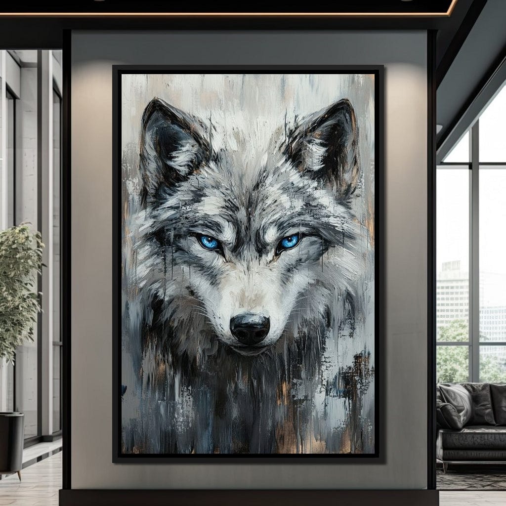 Sovereign Wolf's Stare Canvas Wall Art