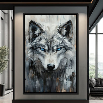 Sovereign Wolf's Stare Canvas Wall Art