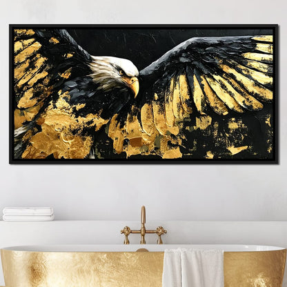 American Eagle in Gold & Black Canvas Wall Art