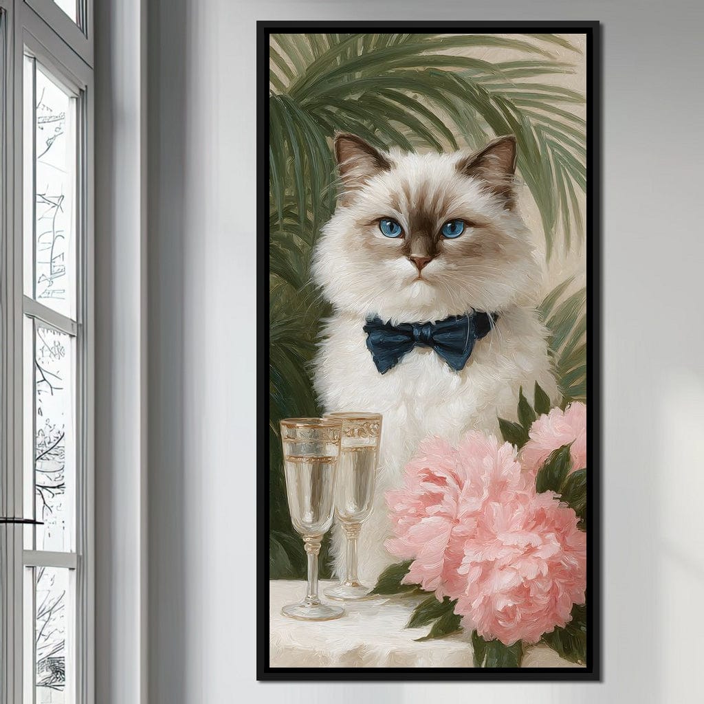 Regal Feline Soiree Symphony Canvas Wall Art