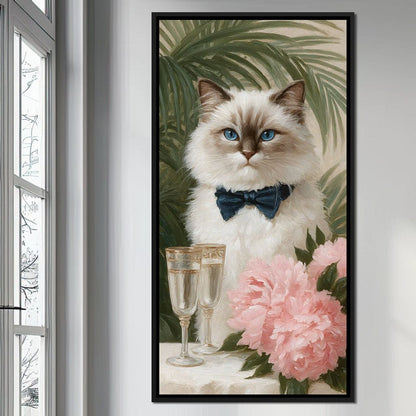 Regal Feline Soiree Symphony Canvas Wall Art