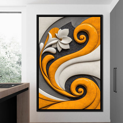 Fusion of Flower and Flow Canvas Wall Art