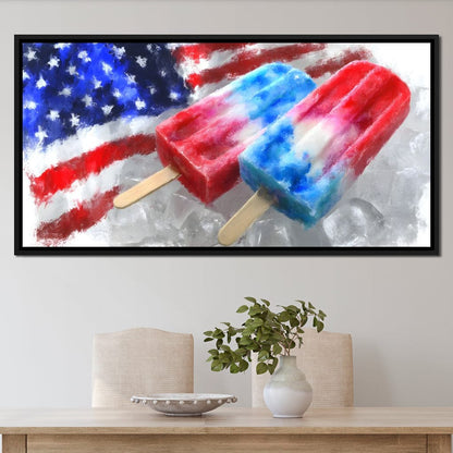 Patriotic Popsicle Delight Canvas Wall Art