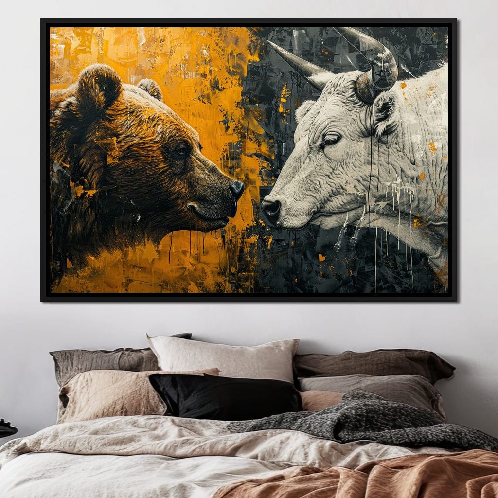 Bear & Bull Majestic Beast Enchantment Canvas Wall Art