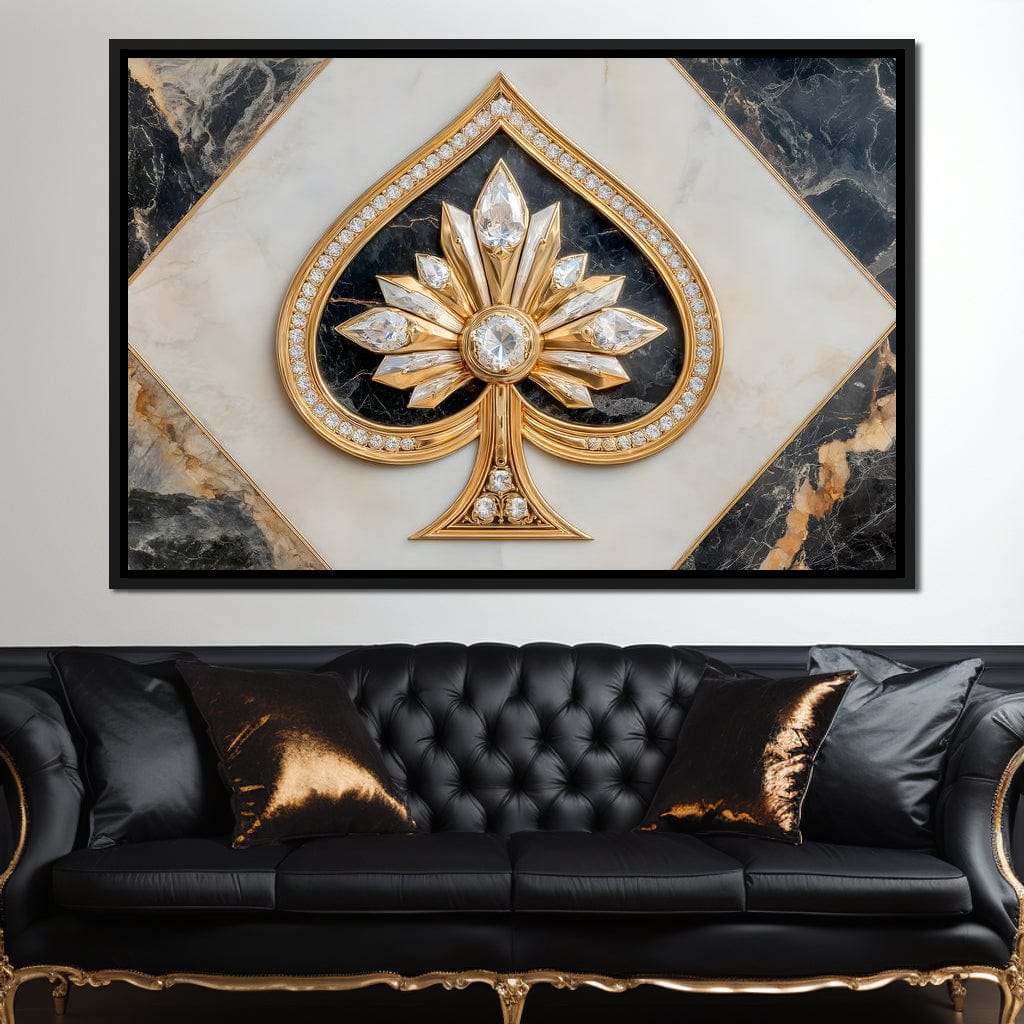 Golden Ace Diamond Blossom Canvas Wall Art