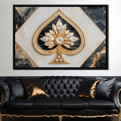 Golden Ace Diamond Blossom Canvas Wall Art