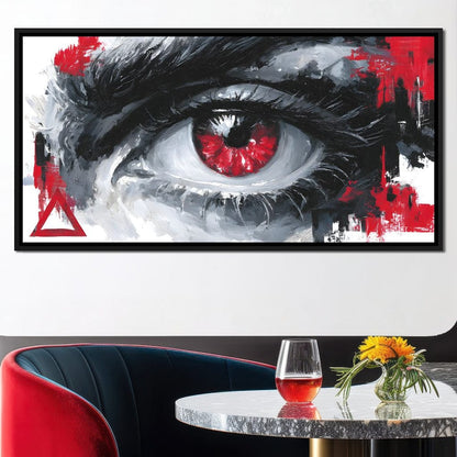 Fiery Iris Abstract Eye Storm Canvas Wall Art