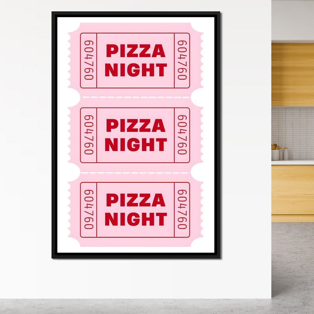 Retro Pizza Night Raffle Tickets Canvas Wall Art