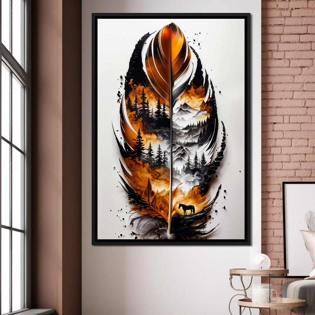 Nature in a Feather Canvas Wall Art