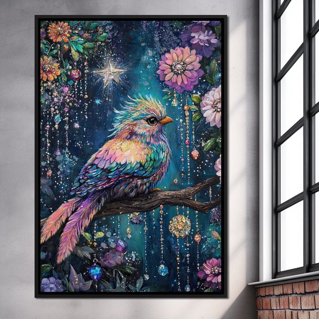 Enchanted Birdsong Night Tapestry Canvas Wall Art