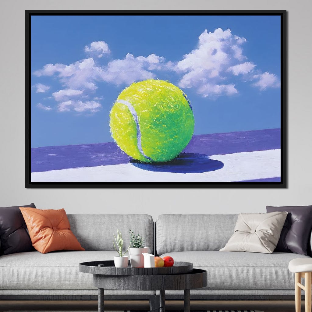 Tennis Ball Under Summer Sky Canvas Wall Art