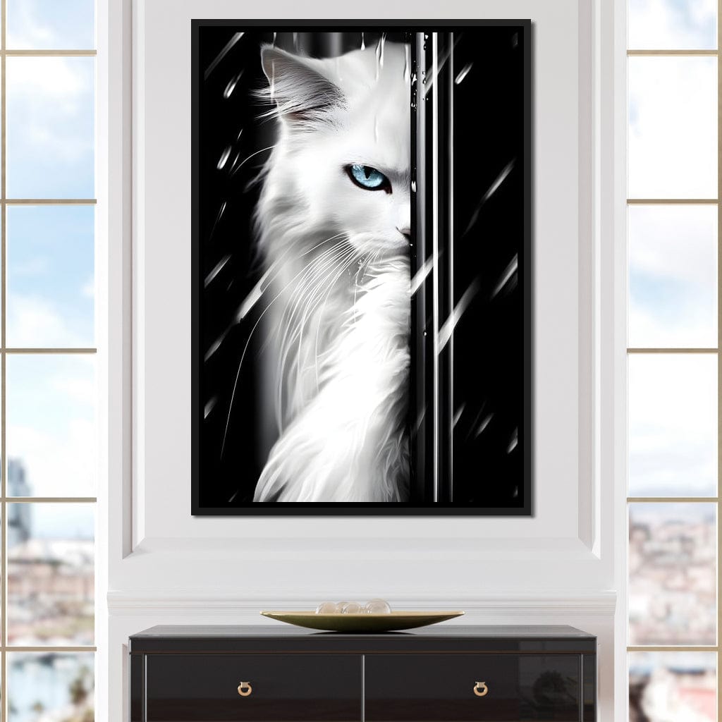 Feline Elegance in Monochrome Canvas Wall Art