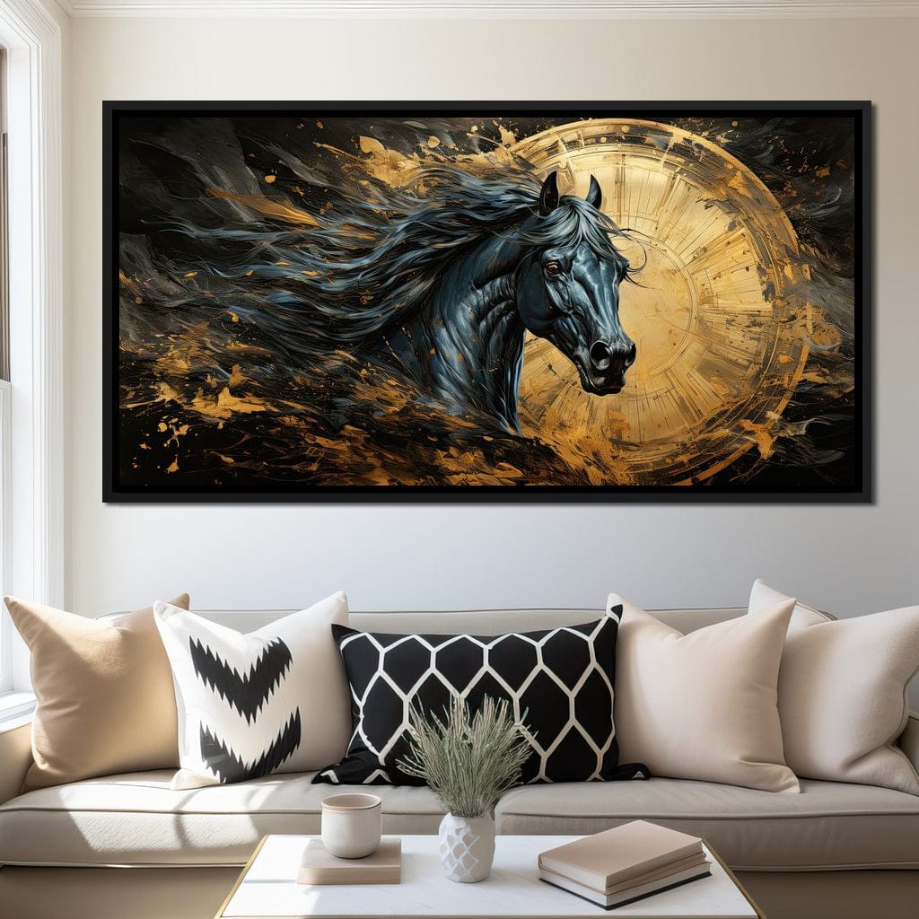 Astral Equine Eclipse Canvas Wall Art
