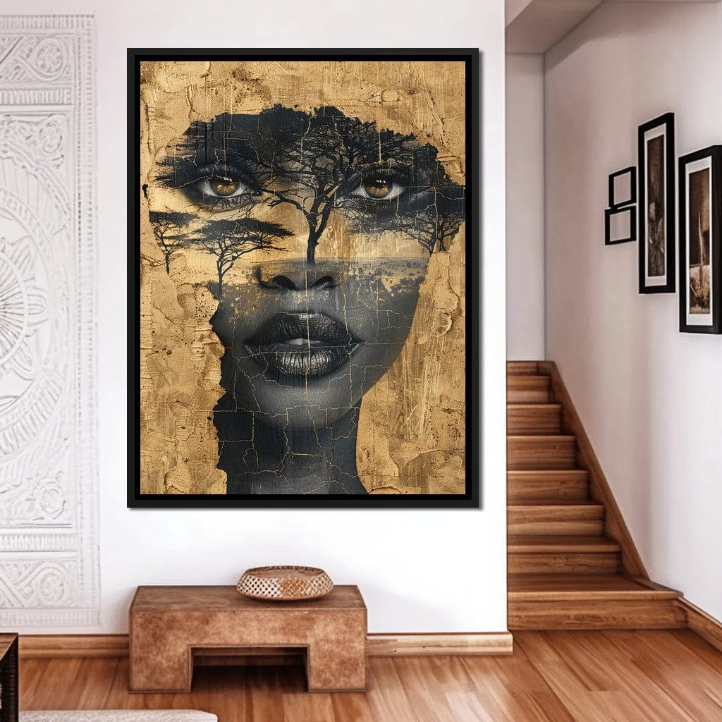 Golden Gaze Through the Jungle Canvas Wall Art