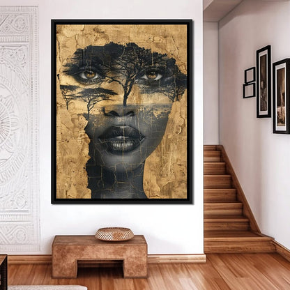Golden Gaze Through the Jungle Canvas Wall Art