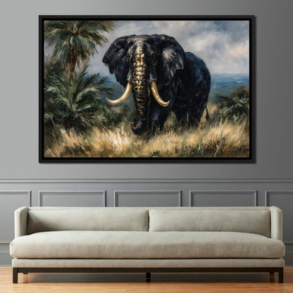 Majestic Elephant Safari Gold Canvas Wall Art
