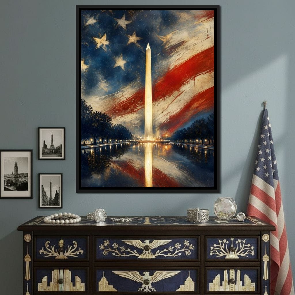 Reflections of a Founding Monument Canvas Wall Art