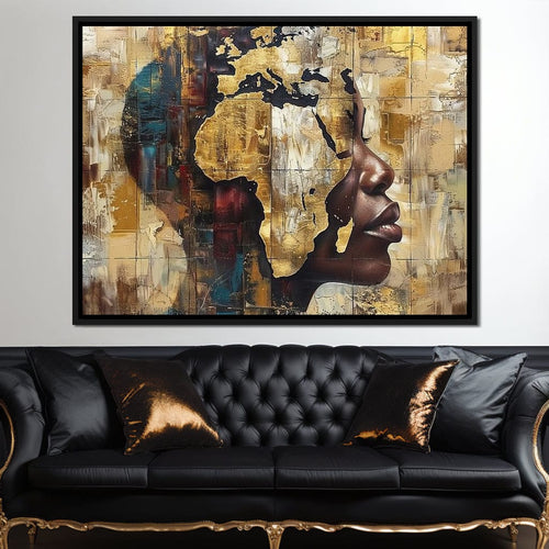 Golden Silhouette Reverie Canvas Wall Art