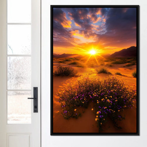 Golden Horizon Meadow Bloom Canvas Wall Art