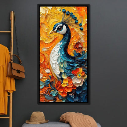 Radiant Peacock Garden Harmony Canvas Wall Art
