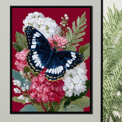Midnight Butterfly Garden Bouquet Canvas Wall Art