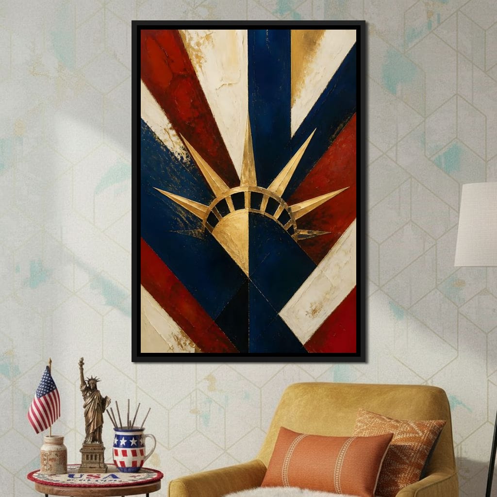 Gilded Freedom Radiating Light Canvas Wall Art