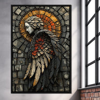 Ethereal Angel Guardian Mosaic Canvas Wall Art
