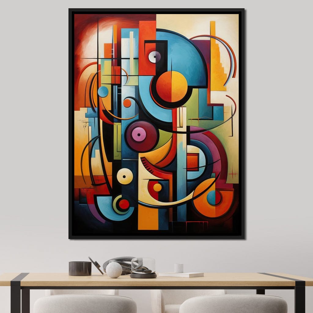 Mosaic of Colorful Cubism Canvas Wall Art