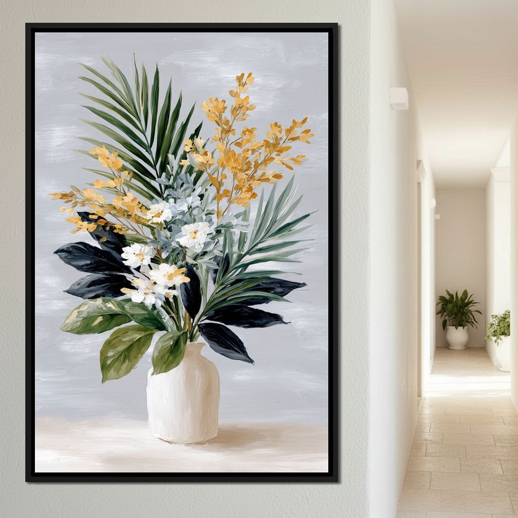 Golden Botanicals Still Life Canvas Wall Art