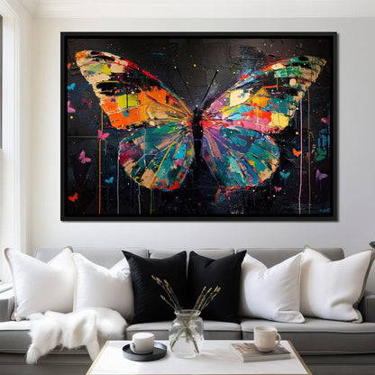 Enchanted Butterfly Mosaic Canvas Wall Art