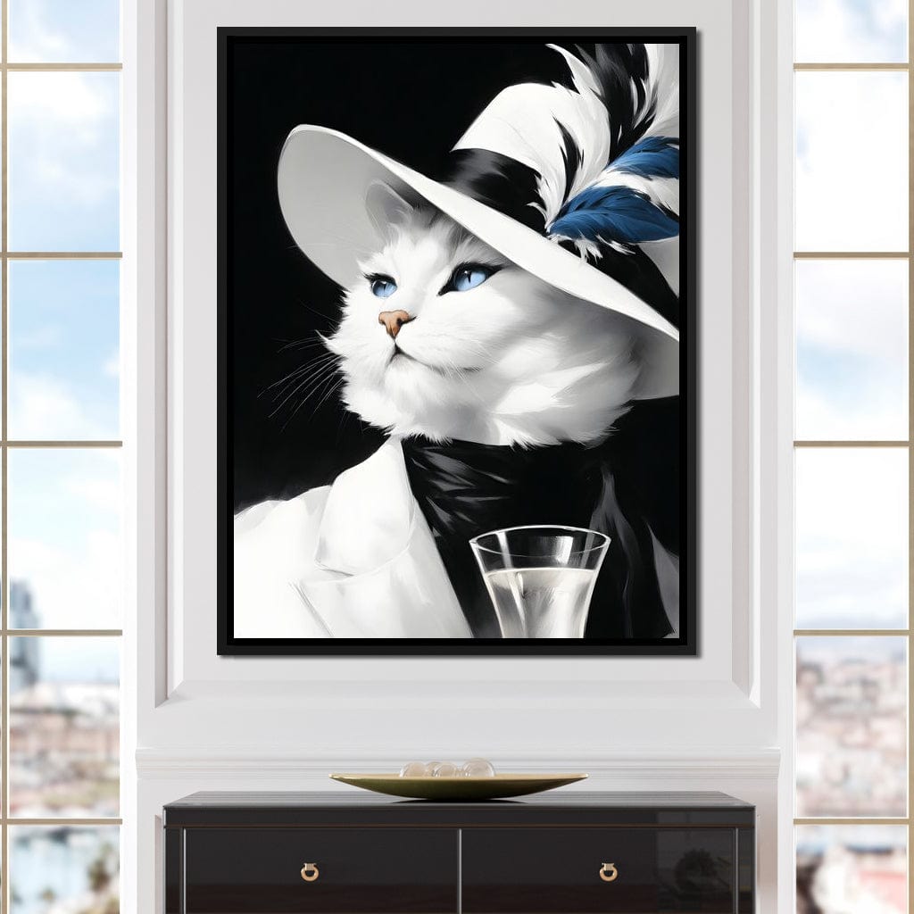 Sophisticated Feline Reverie Canvas Wall Art