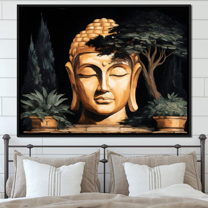 Tranquil Buddha Garden Essence Canvas Wall Art