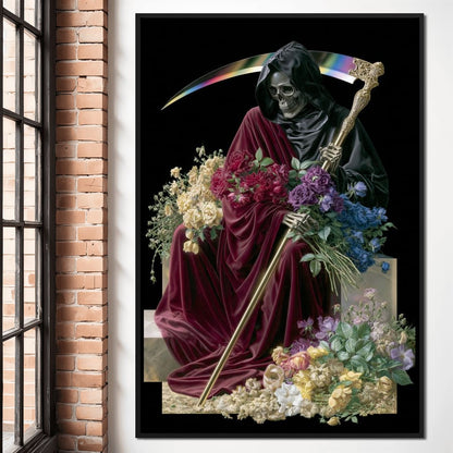 Death Rests With Fallen Petals Canvas Wall Art