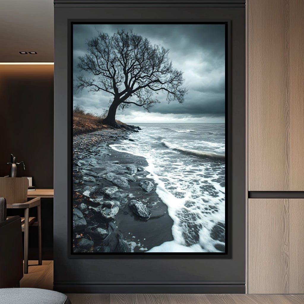 Windswept Shore Solitude Canvas Wall Art