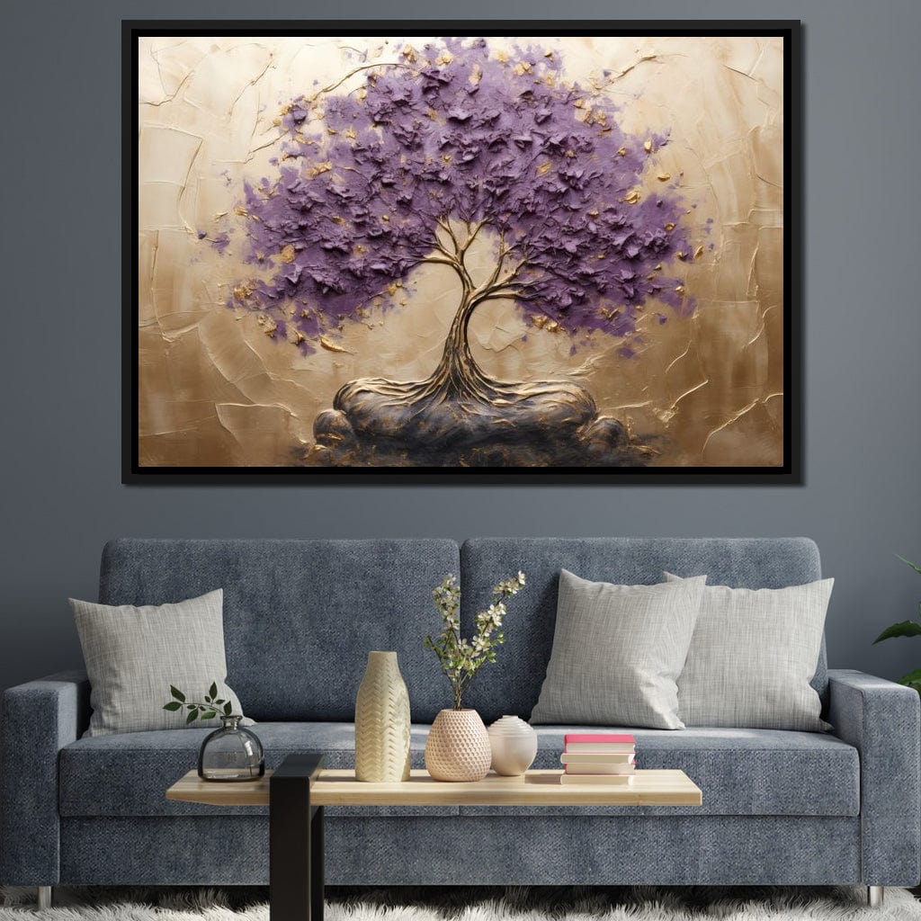 Golden Grove in Purple Hues Canvas Wall Art