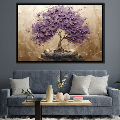 Golden Grove in Purple Hues Canvas Wall Art