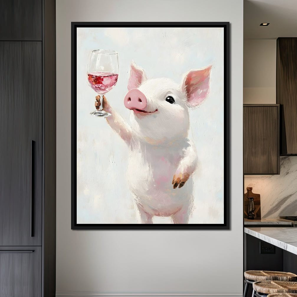 Porcine Toast of Joy Canvas Wall Art